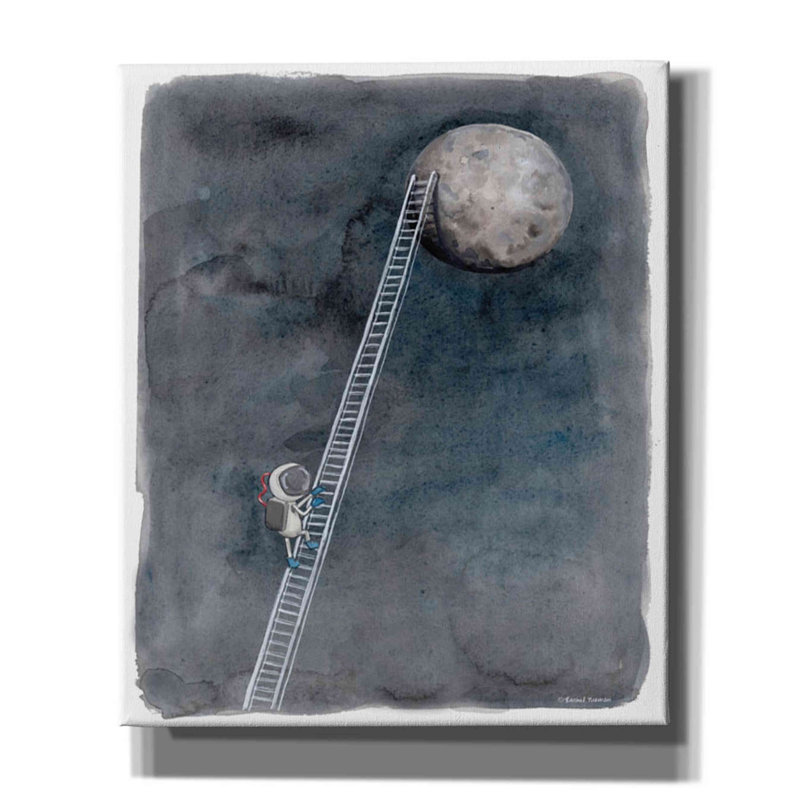 «Ladder to the Moon» par Rachel Nieman, art mural sur toile, H 24 po x l 20 po x P 0,75 po