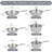 Tri-Ply Clad Stainless Steel Cookware Pots and Pans Set with Glass Lids with Induction Compatibility, 9 pcs