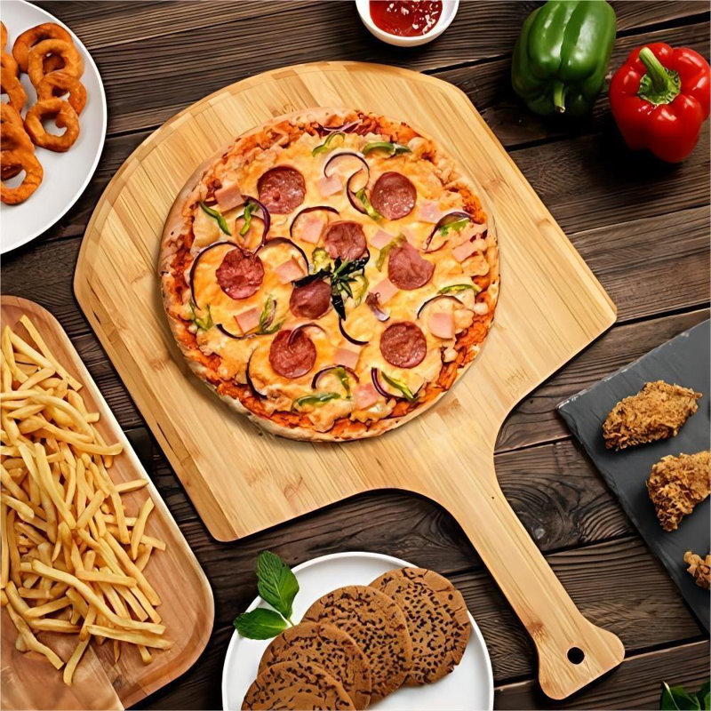 Large Bamboo Pizza Peel with Ergonomic Handle