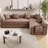 Boneless Convertible Folding L-Shaped Sectional Sofa Bed, Cloud Corduroy Fabric Sleeper with Memory Foam Mattress, 6 Configurations for Living Room, No Assembly Required-904081053