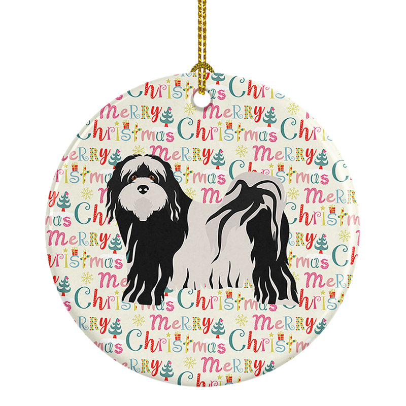 Ornement suspendu Tibetan Terrier Merry Christmas