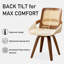 Chaise de bureau pivotante rembourrée en similicuir de 23,2 po Gemi-216283602