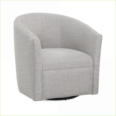 Fauteuil d'appoint pivotant en tonneau brun brun foncé Lainey, siège rembourré pour adultes pour le salon