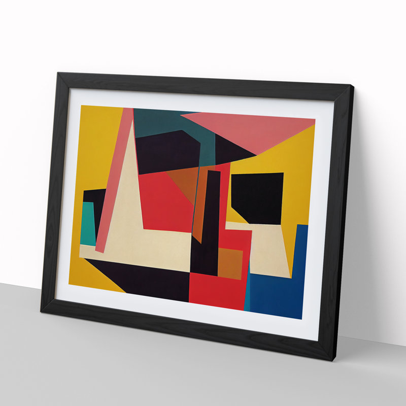 XH1022-8672X Suprematism Abstract Art Vol.3 - Single Picture Frame Print, 46cm H x 64cm W x 2cm D, Black