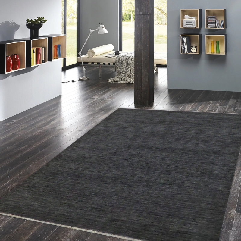 Brycen Solid Colour Wool Hand Woven Area Rug, Rectangle 140 x 200cm