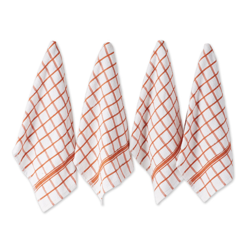 Cotton Waffle Tea Towel Kitchen Towel, Spice/White
