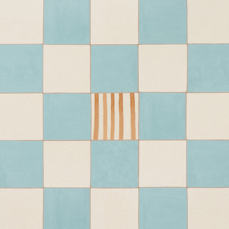 Schumacher x Backdrop Gambit Panel, Teal/Earthy Brown