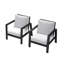 Chaises de patio en aluminium toutes saisons avec coussins épais
