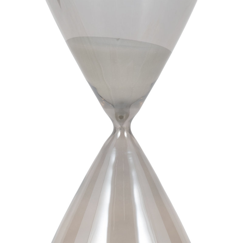 Glass Hourglass, Elegant Decorative Objects for Any Room, 20" H x 6" W x 6" D, Gray