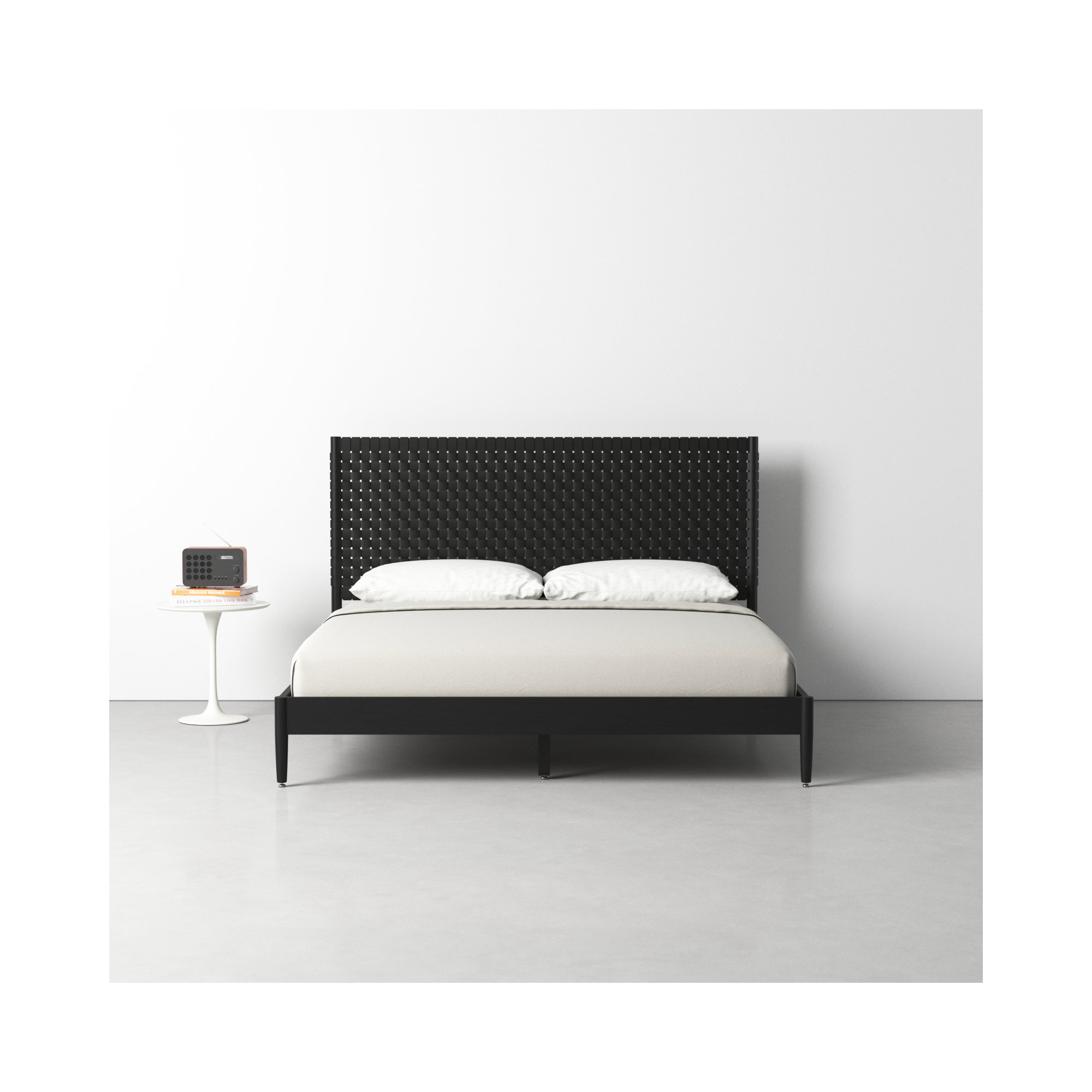 Tamita Leather Bed, Black, King