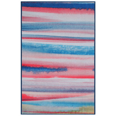 Tapis bleu/rose zone Mireya