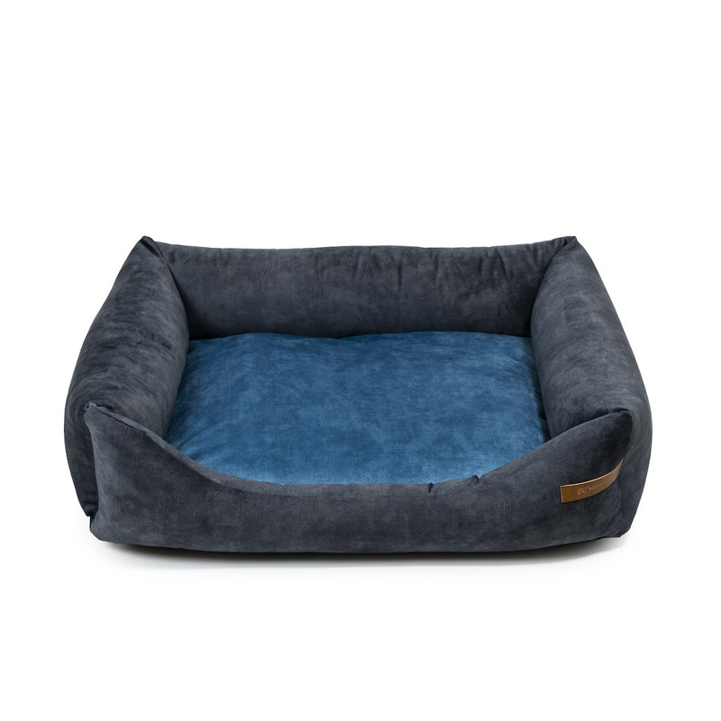 Orthopedic Memory Foam Pet Bed, 15cm H x 75cm W x 85cm D, Graphite/Dark Blue