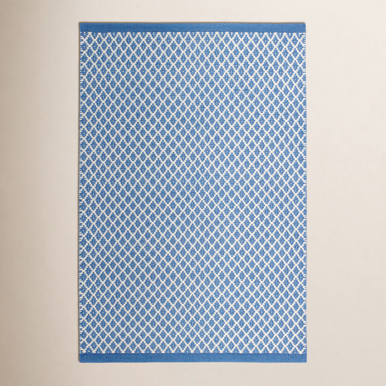 Mainsail French Blue Hand-Woven Geometric Rug, Rectangle 3' x 5', Blue