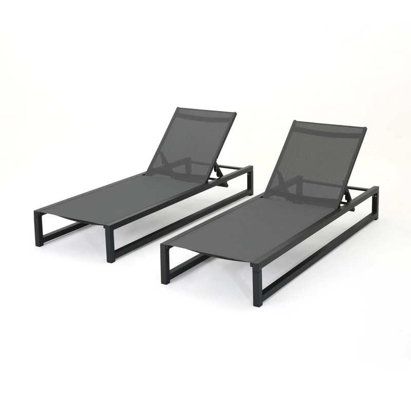 Venice Chaise Lounge( Set Of 2 ), Black;Gray