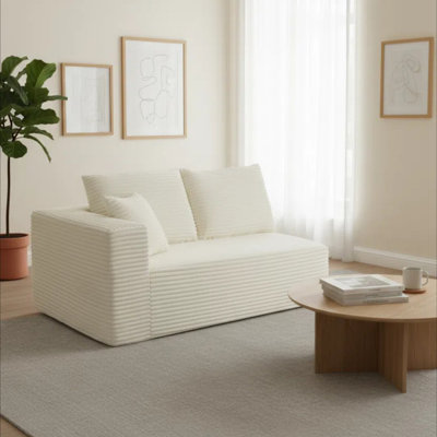 69.3" Wide Modular Sectional Corduroy Sofa, U-shaped Minimalist Couches，modern Deep Seat Convertible Sleeper Sofa Bed，Upholstered Couches For Living Room