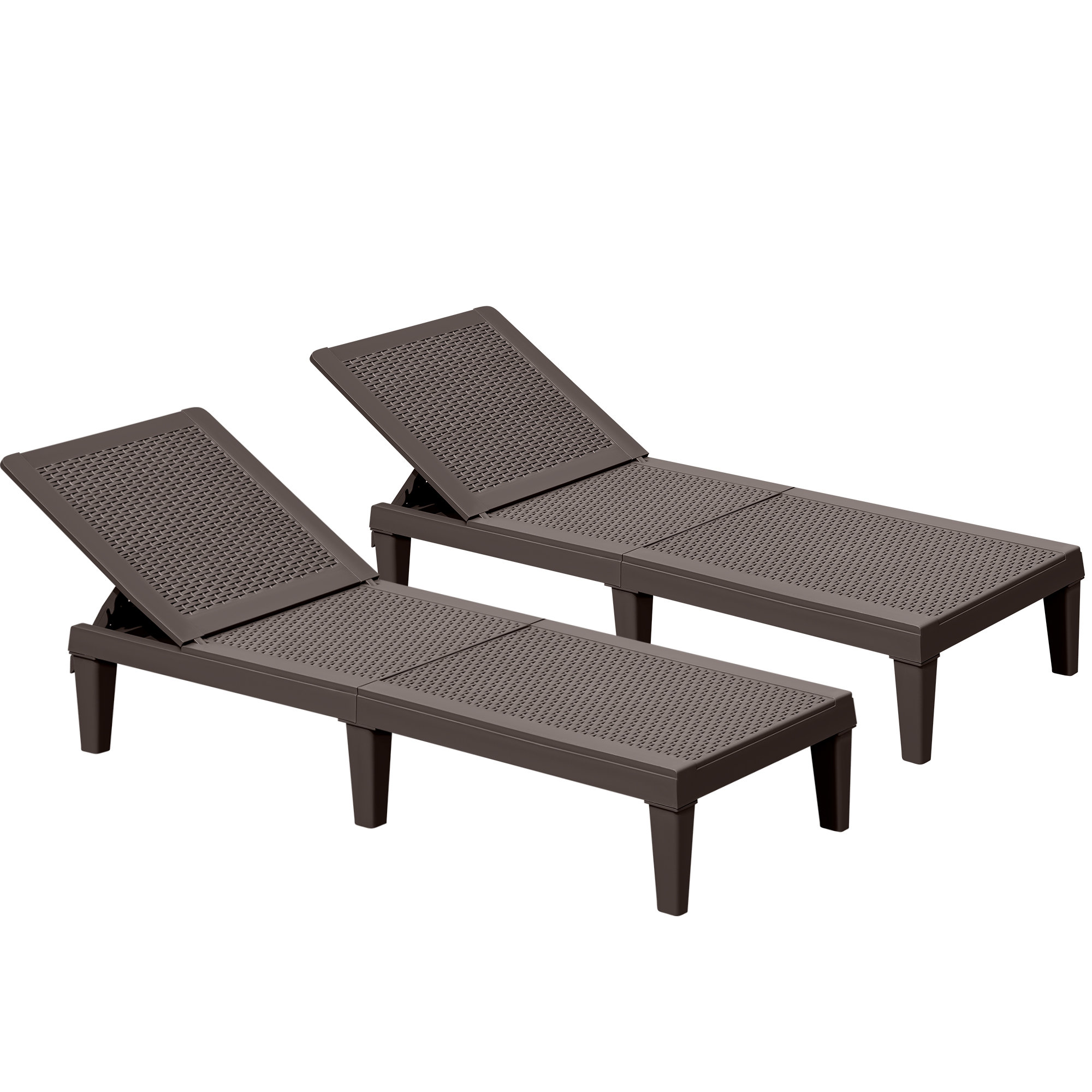 Arlmont & Co. 2-Pieces Outdoor Chaise Lounge Chairs with Adjustable Backrest & Reviews | Wayfair