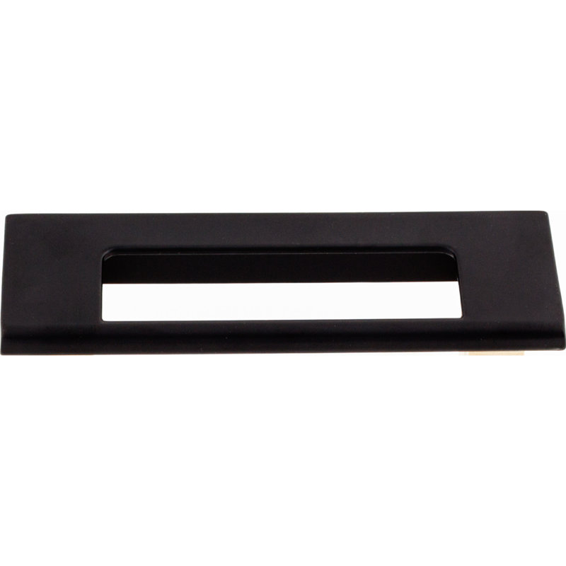 Europa Cut Out Finger pull, 3 3/4" Center to Center, Flat Black
