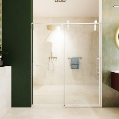 Porte de douche sans cadre l 56 "à 60" x H 76 "