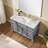 Alexxis 48" Single Sink Freestanding Bathroom Vanity with White Carrara Marble Top-760168779