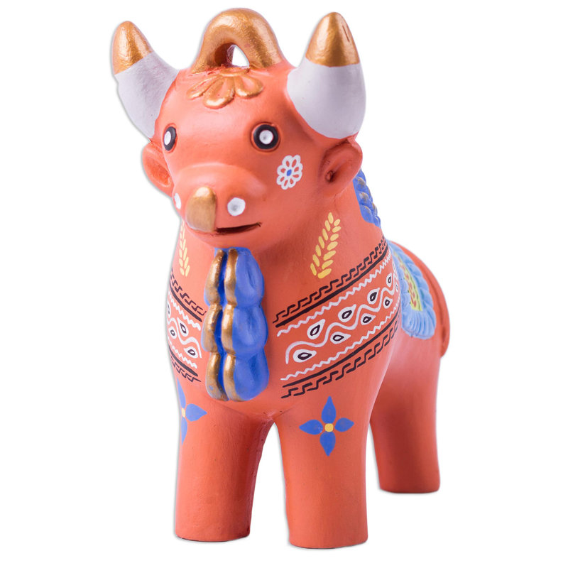 Figurine à péruvien pucara bull artisan Oria