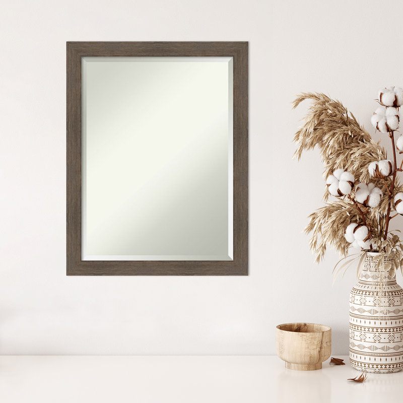 Modeste Flat Mirror, 27" x 21", Matte Brown