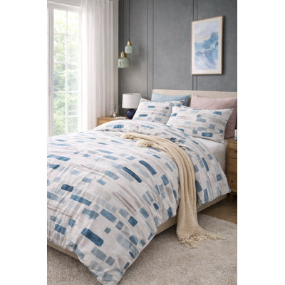  Ensemble de housse de couette 100% microfibre jacquard - 3 pièces (très grand lit) (comprend: 1 housse de couette 104 po x 90 po et deux taies décoratives 20 po x 36 po)