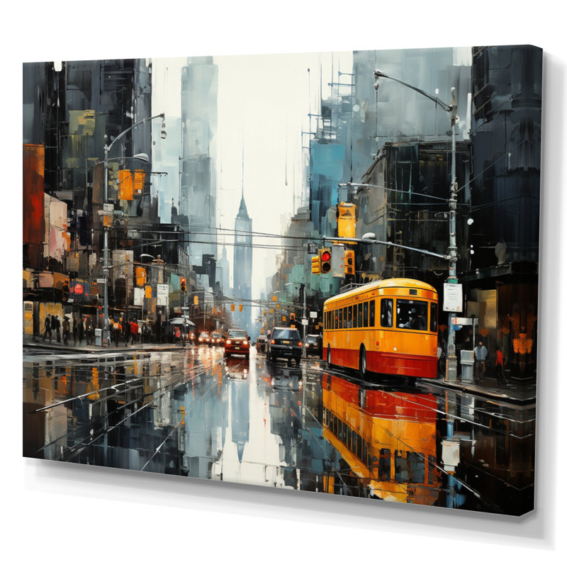 Cityscape Collage IV sur toile, H 12 po x l 20 po, Toile tendue