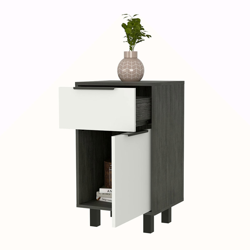 Table de chevet 1 tiroir, Gris