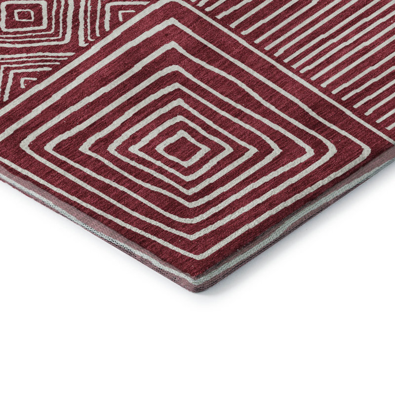 Premium Machine Washable Corry AMF1044 Geometric Rug, Rectangle 10' x 14'