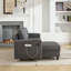 L-shaped 3 Seater Convertible Sofa With Led, Usb And Ottoman-666046892