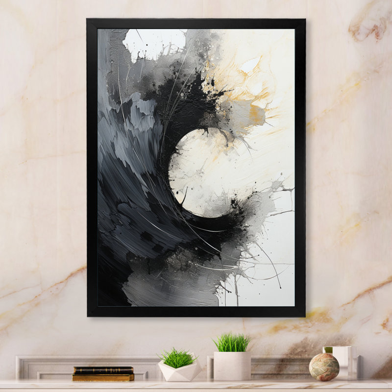 Contrast Harmony II - Abstract Spirals, impression d'art mural, Cadre photo noir, H 20 po x l 12 po x P 1 po