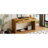 TREXM Curved Console Table With Storage, Wooden Entryway Table With 2 Drawers, Farmhouse Rustic Console Tables For Entryway, Hallway, Living Room, Natural-1391261957