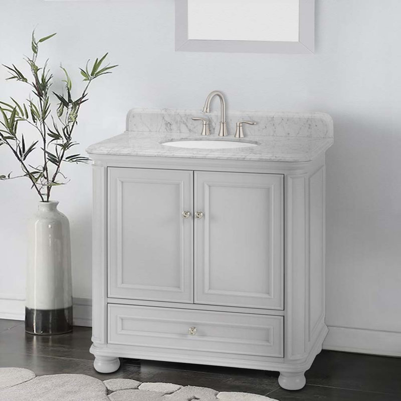 Meuble-lavabo simple 36,11 avec comptoir, Gris