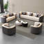 Grey Modern Faux Leather Waiting Room Reception Sofa Coffee Table Set