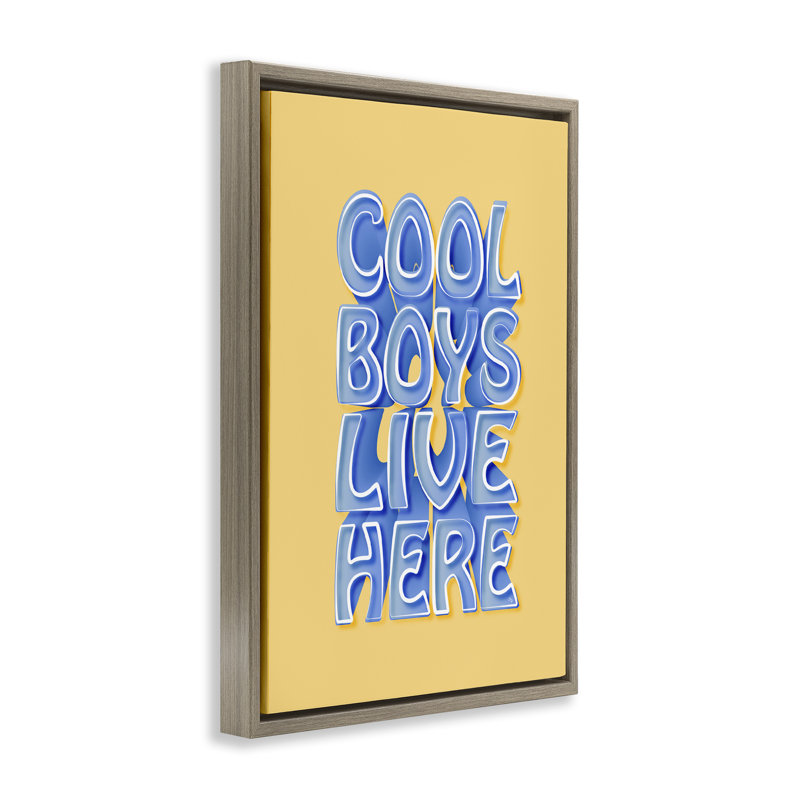 «Cool Boy Live Here Floater» par Martina Pavlova, Cadre flottant orme Montalcino, H 25 po x l 17 po