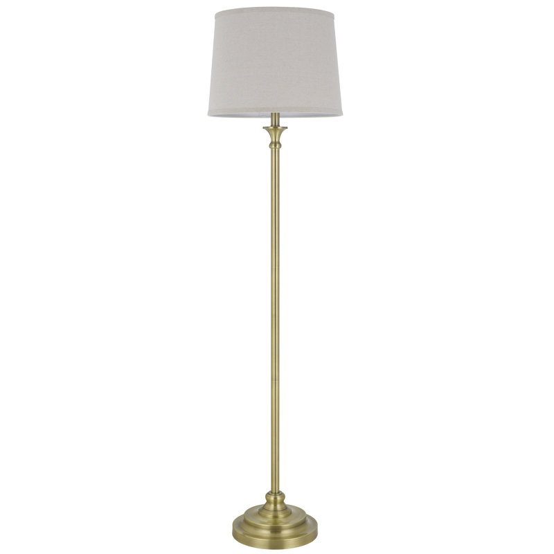 Lampe sur pied en métal 100 watts avec abat-jour en lin rigide Larane