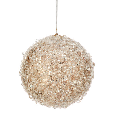Ornement boule de glace 4,5 "incrustée de glace