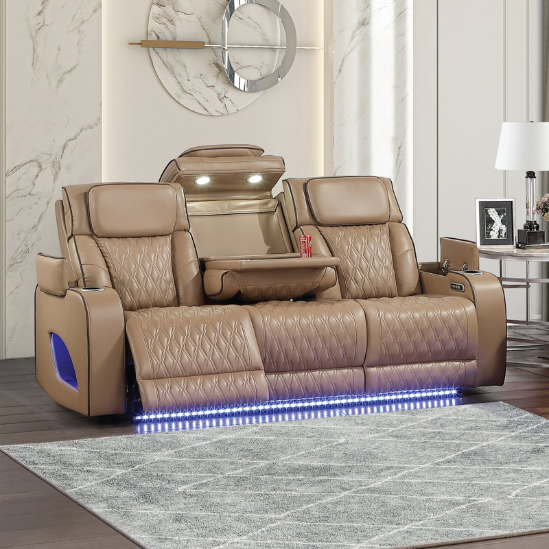 Canapé Nostrand Fortuner, 41.5'' H x 85.5'' W x 40.5'' D, Caramel