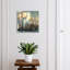 Key storage box, Opens to the left, 30x30x5, White, A castle among autumn trees by the water, 