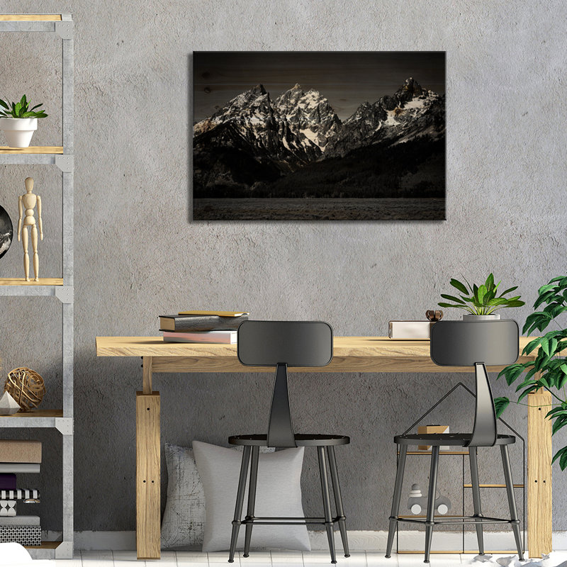 «Grand Teton» par Ansel Adams, impression sur bois sans cadre, L 26 po x H 18 po