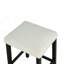 Table de salle à manger noire avec tablettes latérales de rangement et tabourets ultra brillants, ensemble de salle à manger 3 pièces blanc / ivoire