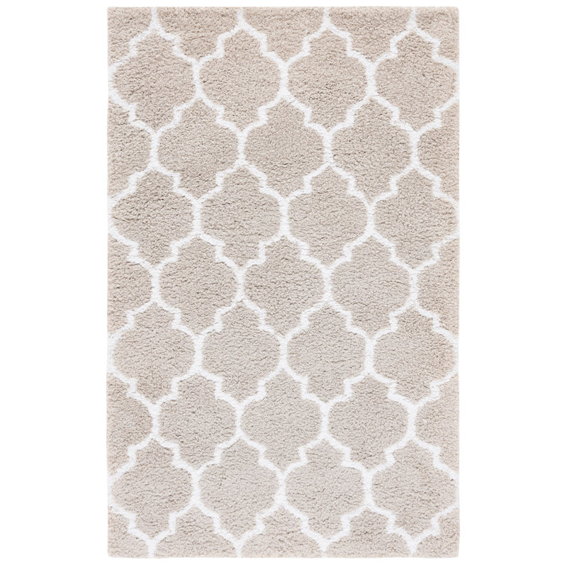 Ardele Toronto Shag Hand Tufted Performance Geometric Rug, Rectangle 4' x 6'