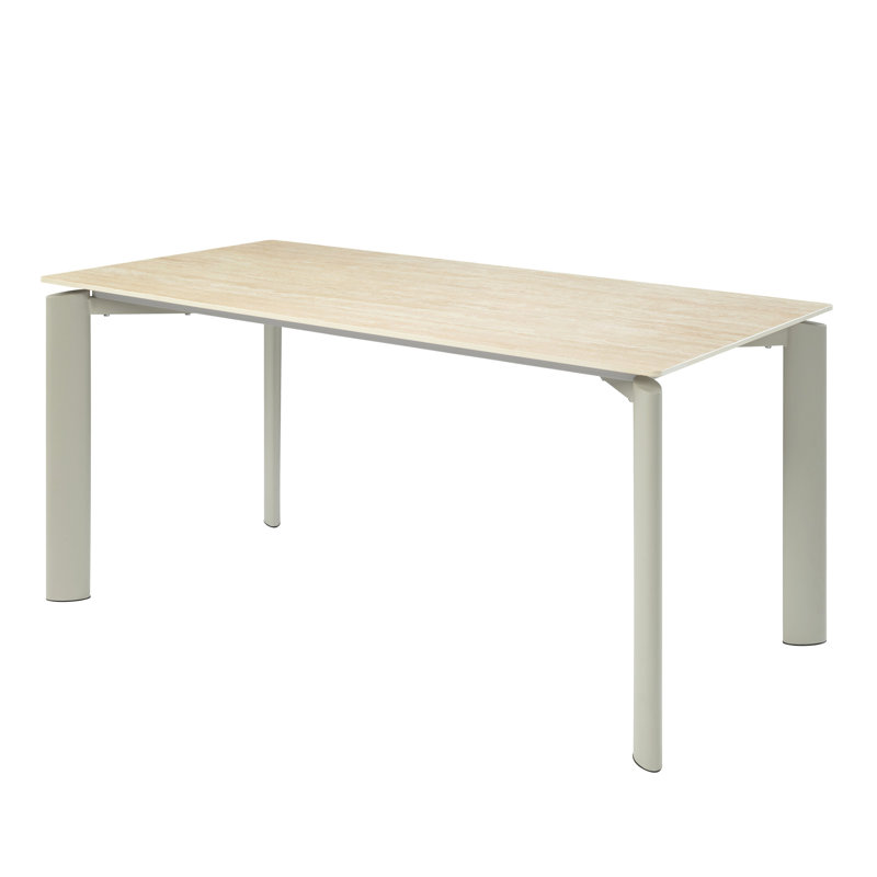 La table de dessus en céramique grise pour les familles occupées finit de manger un look moderne