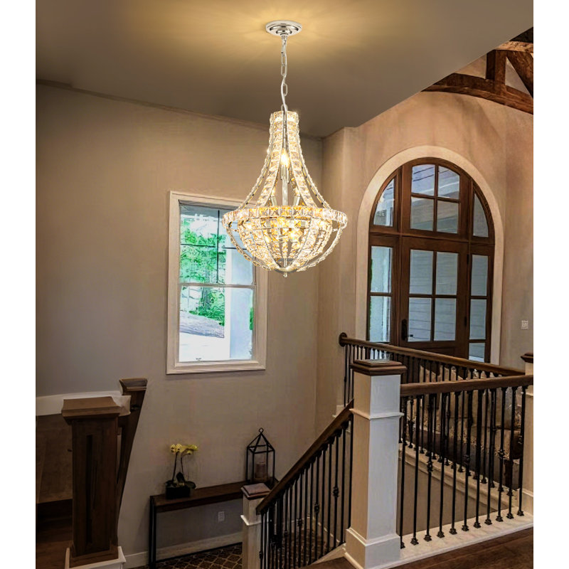 11 - Light Chandelier, 20 pouces, Argent