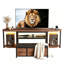 Meuble télé moderne de 160 cm avec banc de rangement et éclairage DEL RVB-1704393823