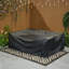 Right Facing Corner 9 Seater Fire Pit Set With Bench And Stool & Furniture Cover-2090336157