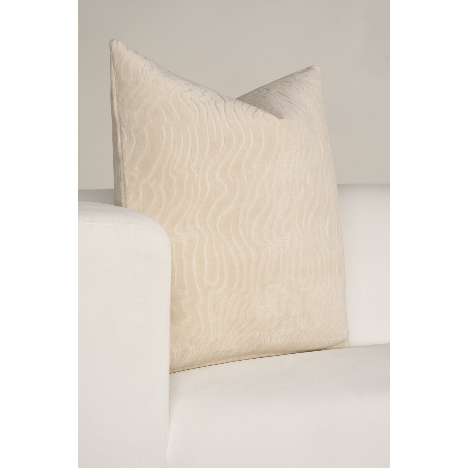 Prudence Cream 20" x 20" Throw Pillow, Feather, Square 20", Brown Abstract