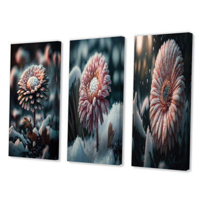A Blooming Flower In Winter - Ensemble d'art floral et botanique de 3 pièces