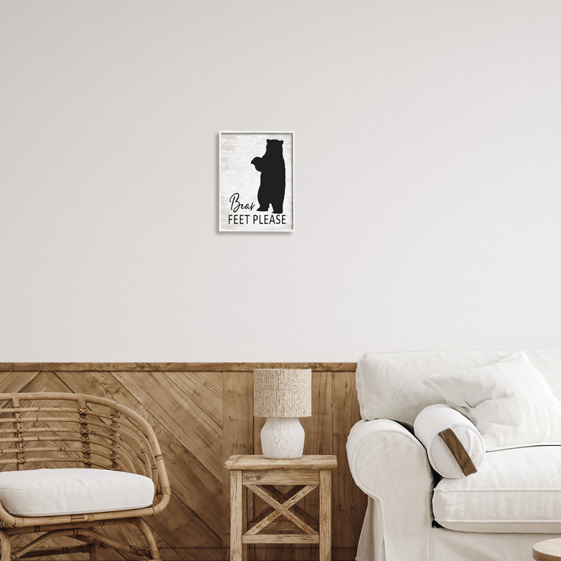 Pieds d'ours enlever les chaussures, H 14 po x l 11 po x P 1,5 po, Giclée encadrée blanc bord de mer