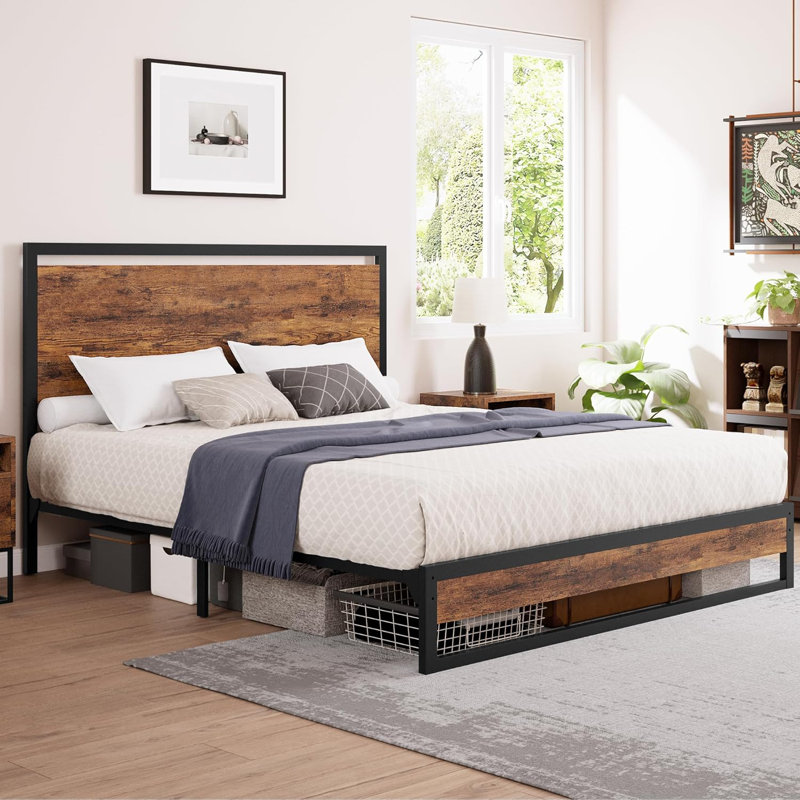 12 Inch Platform Bed Frame With Headboard And Footboard, Mattress Foundation, Full